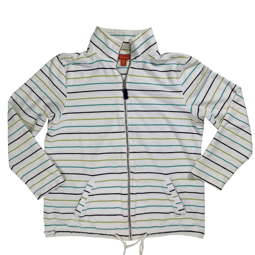 Tommy Bahama Womens Nautical Jacket Medium Stripes Old Money Lightweight Coastal